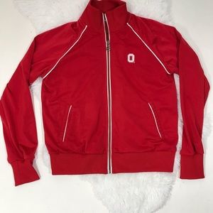 Nike Red Zip-Up Track Jacket with White Trim